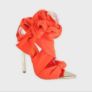 Ribbon Tie Wrap Around Ankle Heels